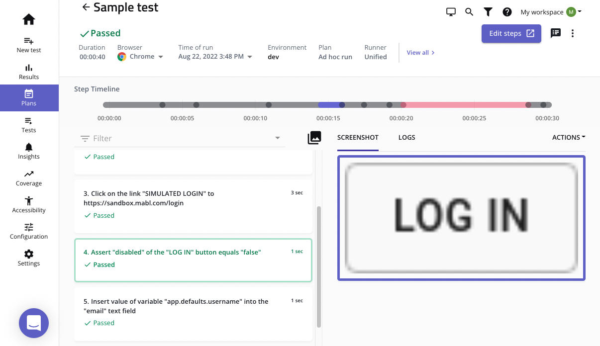 Element assertions mabl help